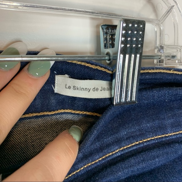 Frame Le Skinny De Jeanne Mid Rise Slit Rivet Clean Jean Size 30 - Picture 6 of 9
